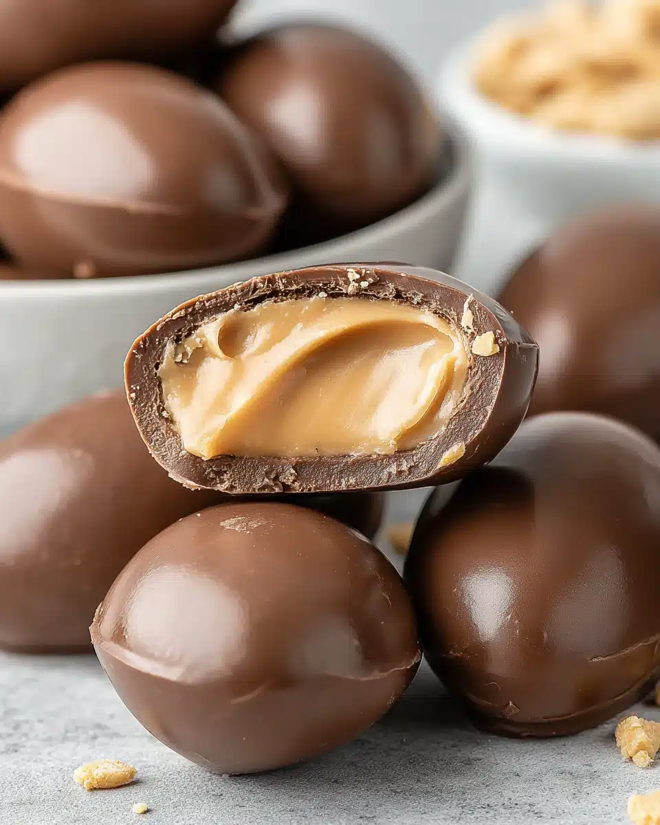 Homemade Reese's Peanut Butter Eggs Recipe Delicious Reese's peanut butter eggs, creamy inside, chocolate outside.