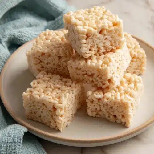 Delicious and chewy rice krispie treats perfect for snacks.