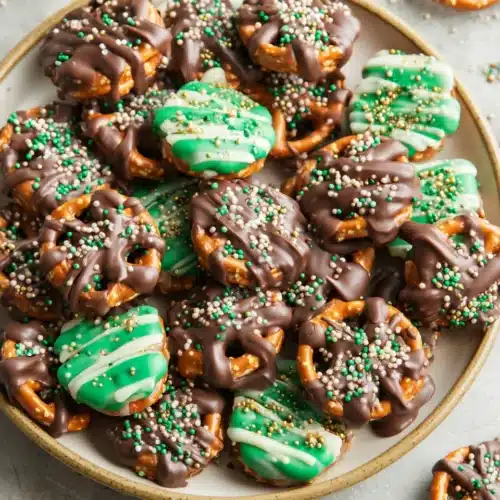 Delicious Rolo pretzel candy with sprinkles.