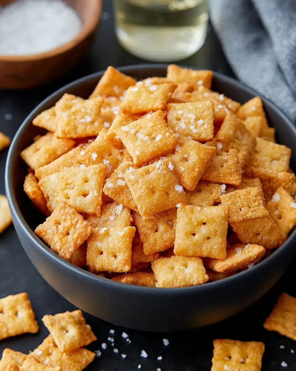 Crispy sourdough cheese crackers perfect for snacking.