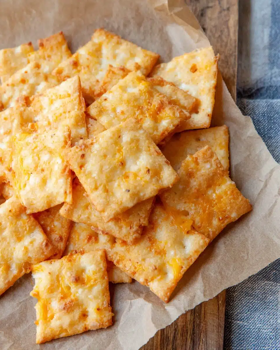 Homemade Sourdough Cheese Its: Crunchy Delight Delicious sourdough cheese its for a tasty snack.