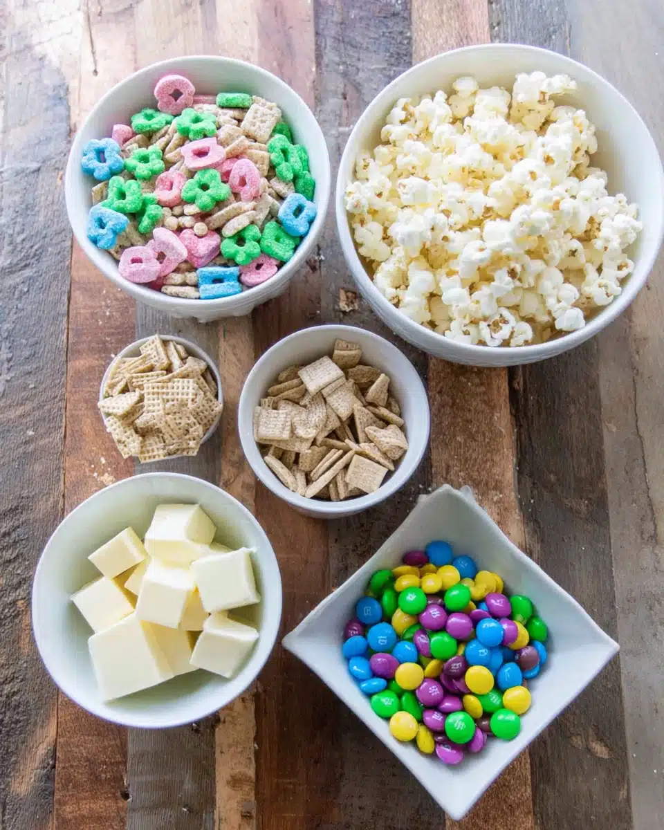 Colorful ingredients for St. Patrick's Day snacks