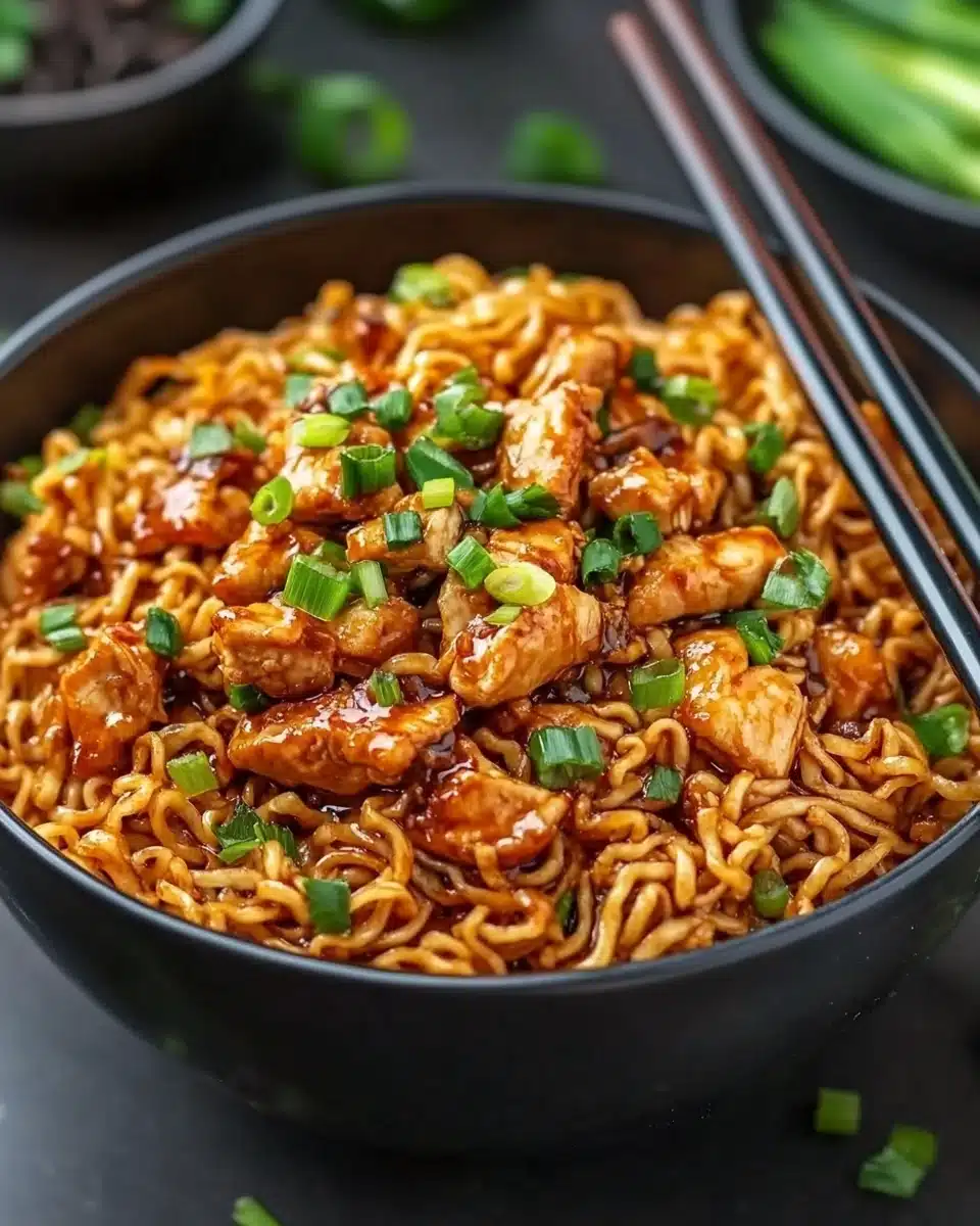Sticky Garlic Chicken Noodles
