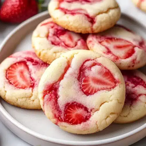 Strawberry Cheesecake Cookies Recipe 1 Delicious Strawberry Cheesecake Cookies, a perfect treat for dessert lovers.