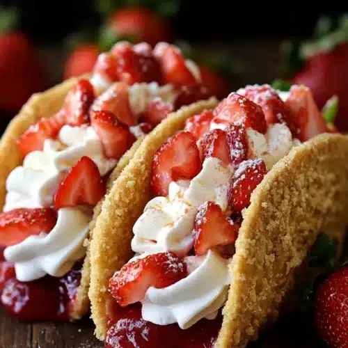 Delicious Strawberry Crunch Cheesecake Tacos ready to indulge.