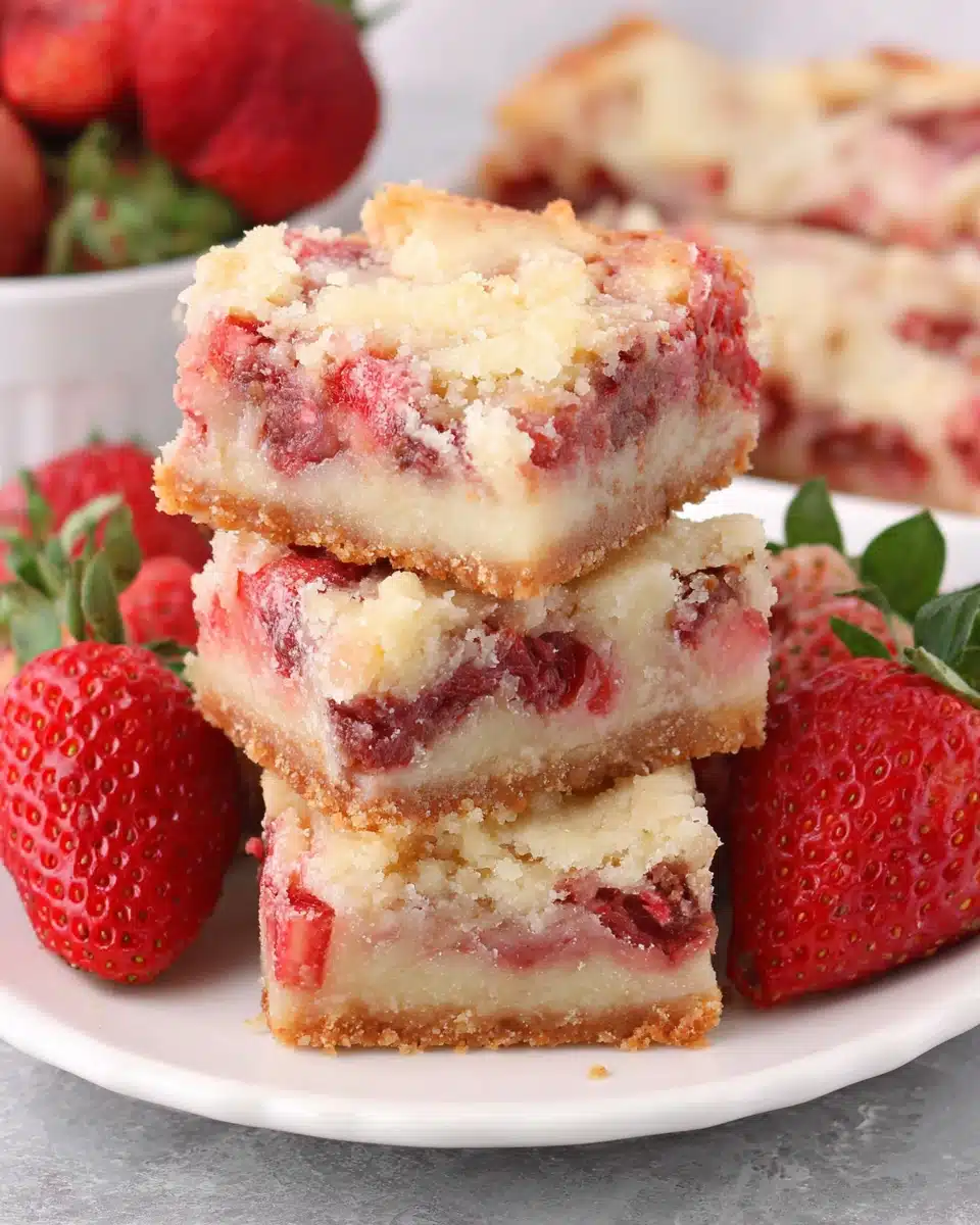 Strawberry pie bars, perfect summer dessert.