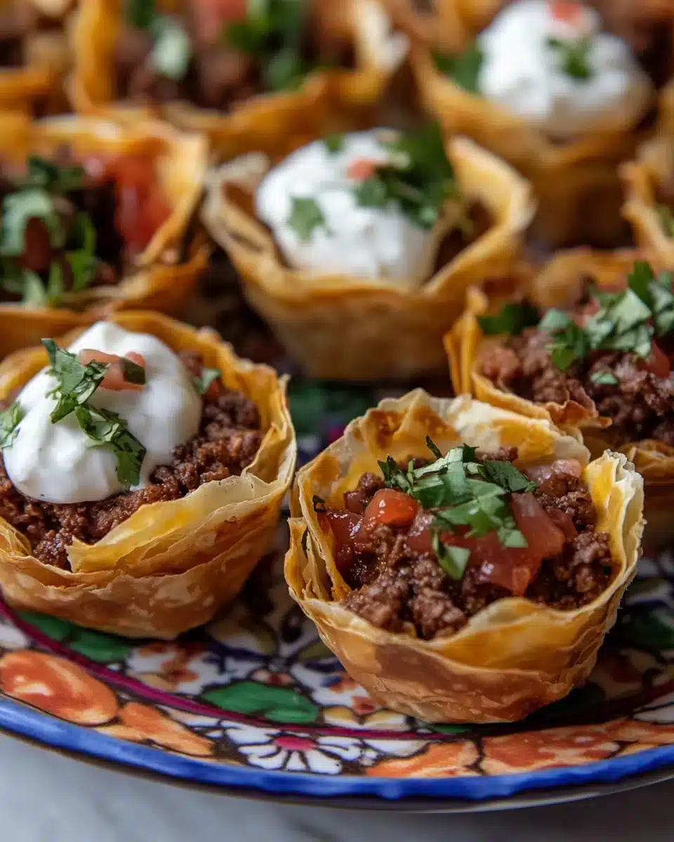 Taco Ranch Bites displayed on a colorful platter.