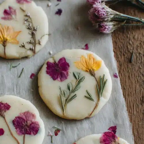Delicious Wildflower Cookies That Delight 1 Wildflower cookies decorated with edible flowers.