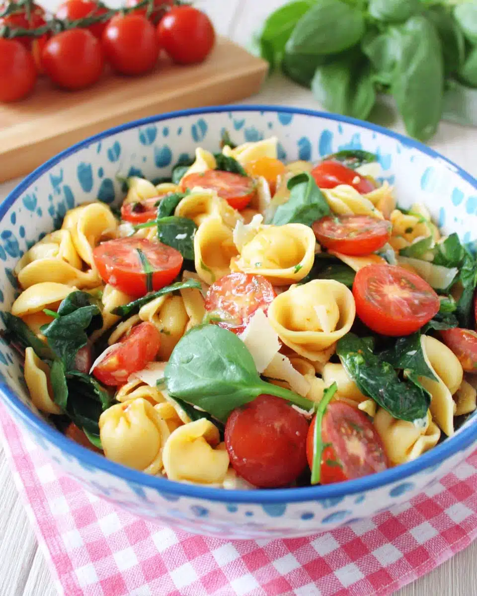 Delicious 4th of July BBQ pasta salad with vibrant colors.