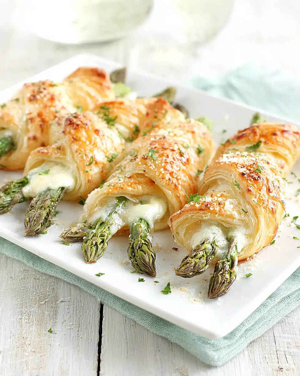 Crispy Asparagus Puff Pastry Bundles delicious asparagus puff pastry bundles with cheese