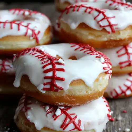 Baseball donuts - a fun game day treat.