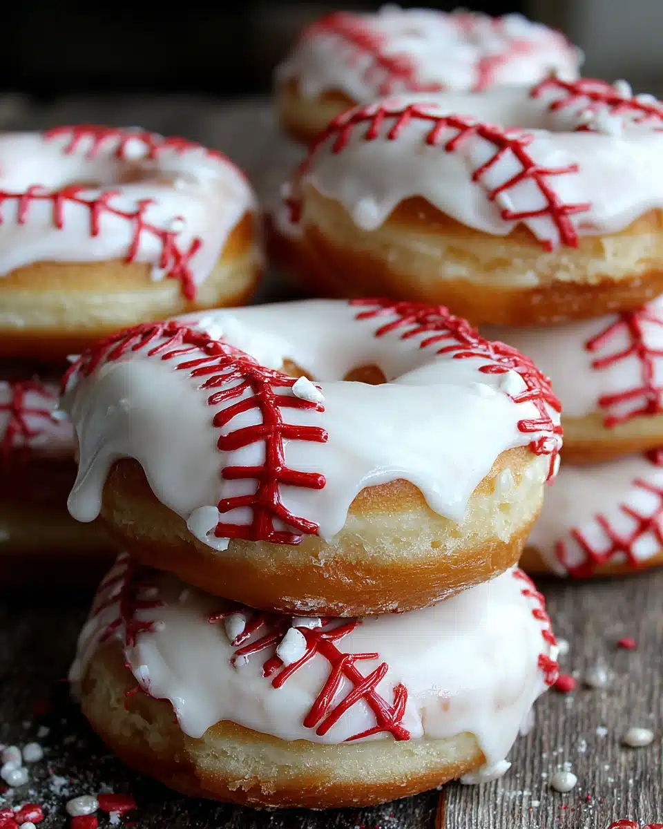 Baseball donuts - a fun game day treat.