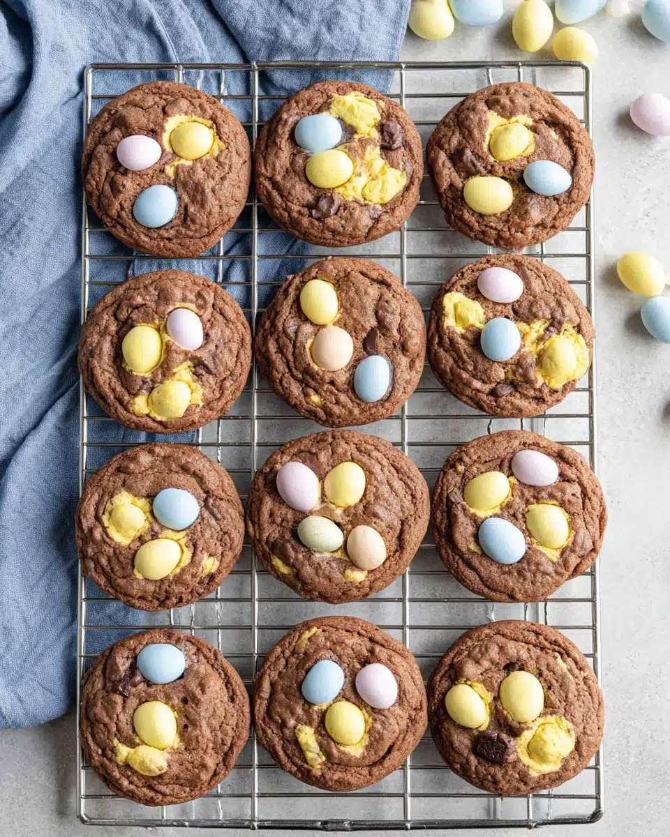 Delicious Cadbury Easter cookies with mini eggs.