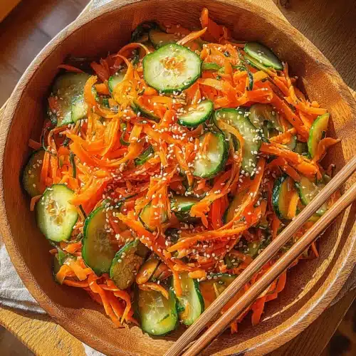 Refreshing cucumber carrot salad with vibrant colors
