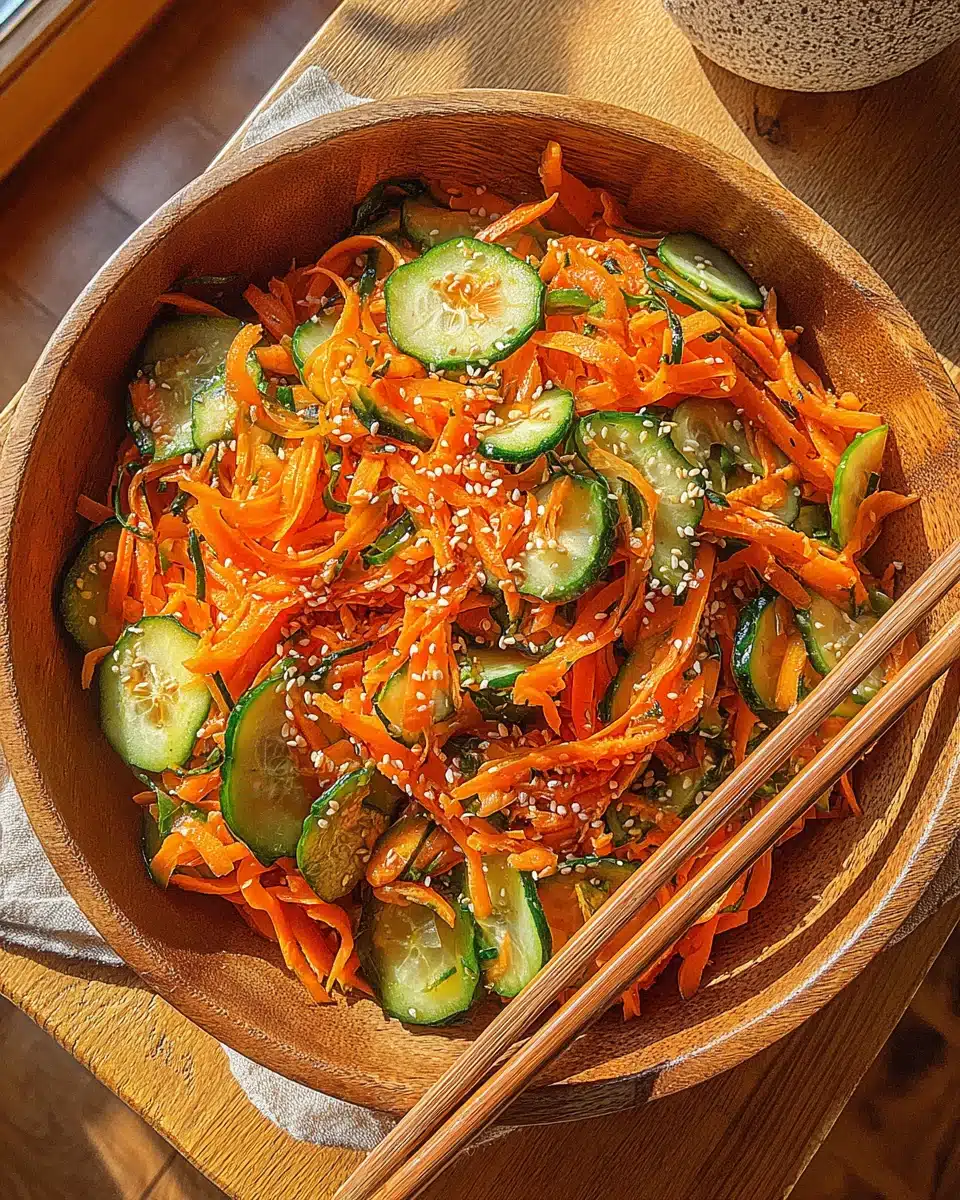 Refreshing cucumber carrot salad with vibrant colors