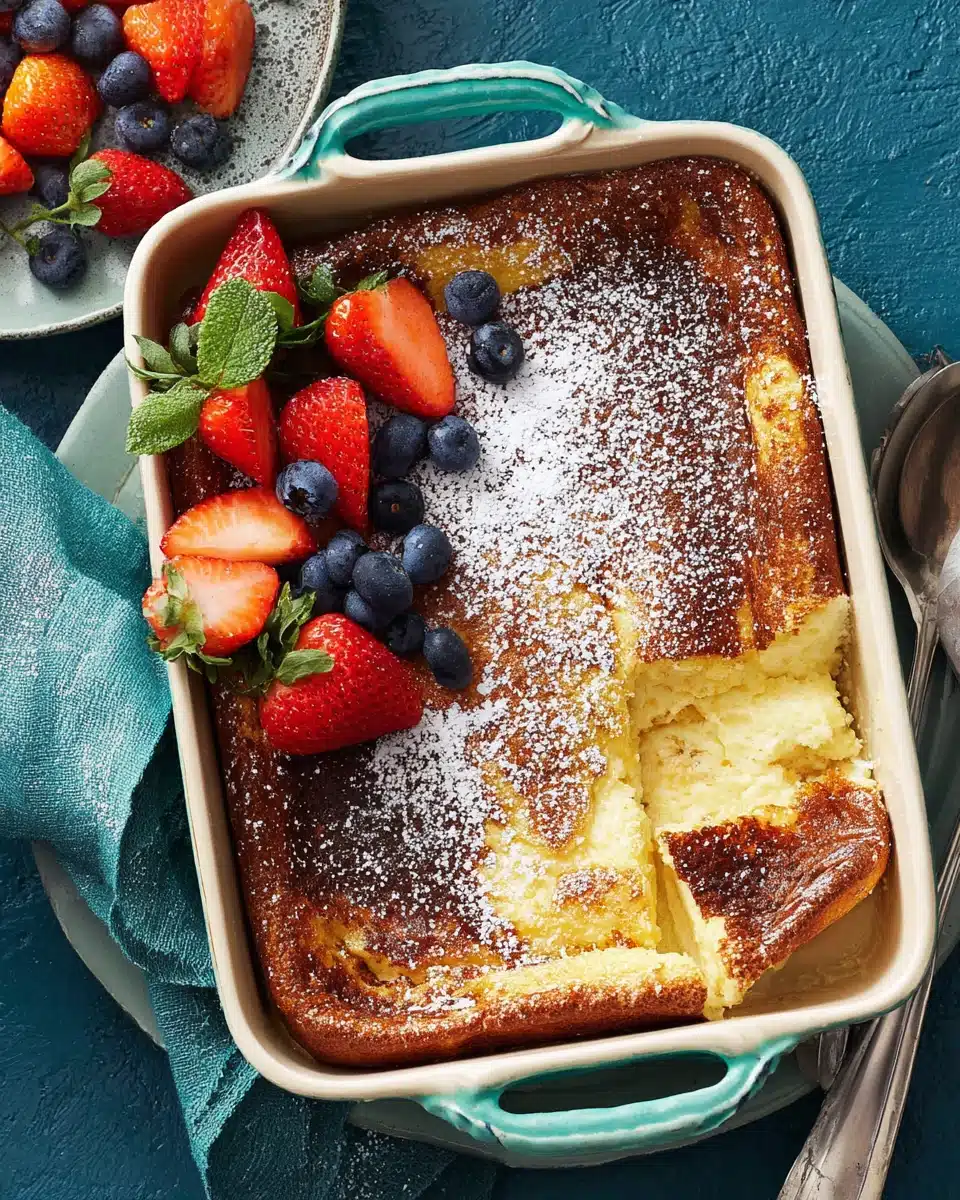 Delicious Easter recipe featuring baked dish and fruits.