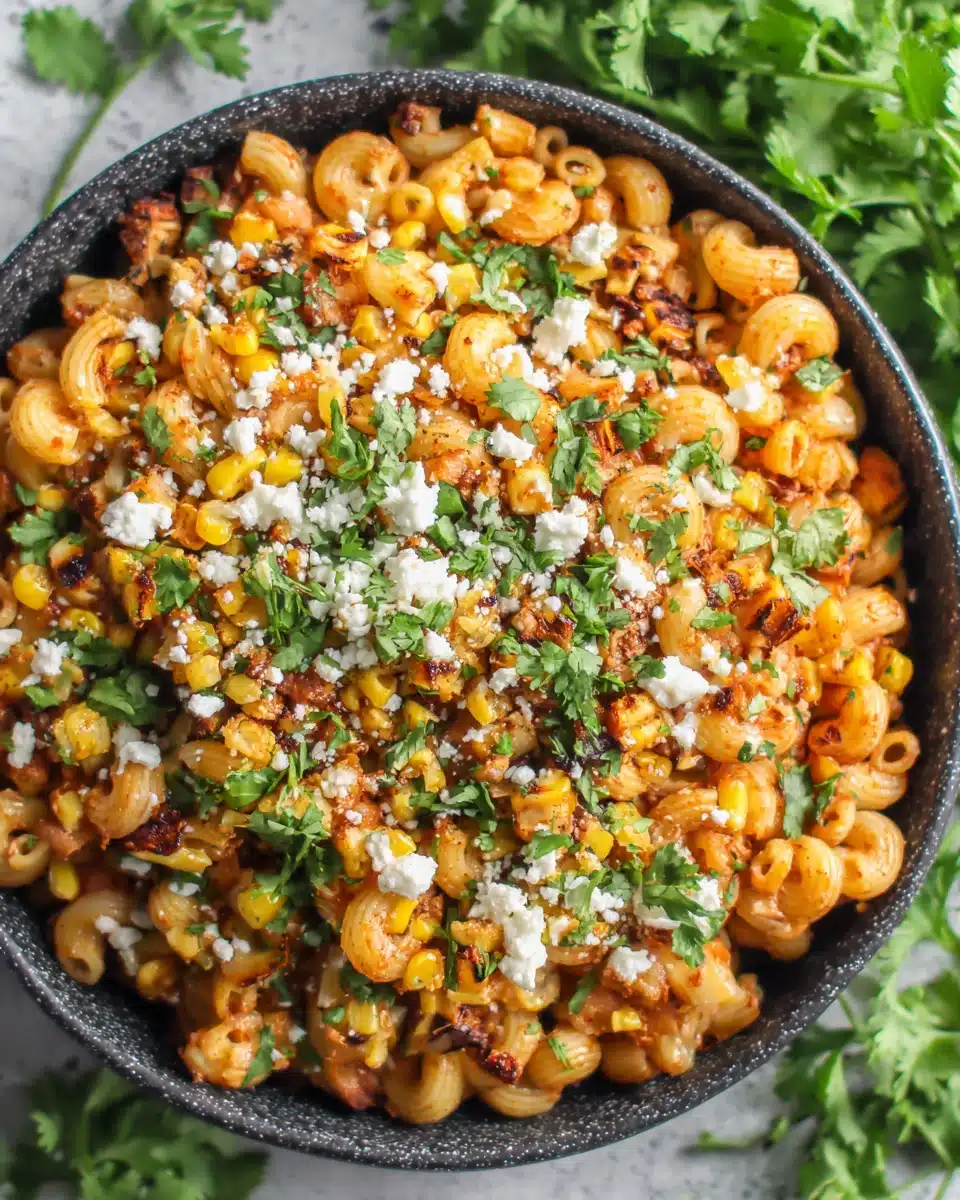 Elote Pasta Salad Delight Delicious elote pasta salad with corn and creamy dressing.