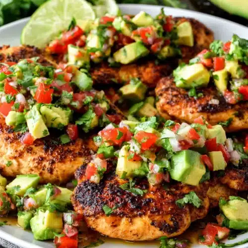 Fiesta Lime Chicken: A Flavorful and Easy Delight 1 Vibrant fiesta lime chicken with avocado salsa for a healthy meal.