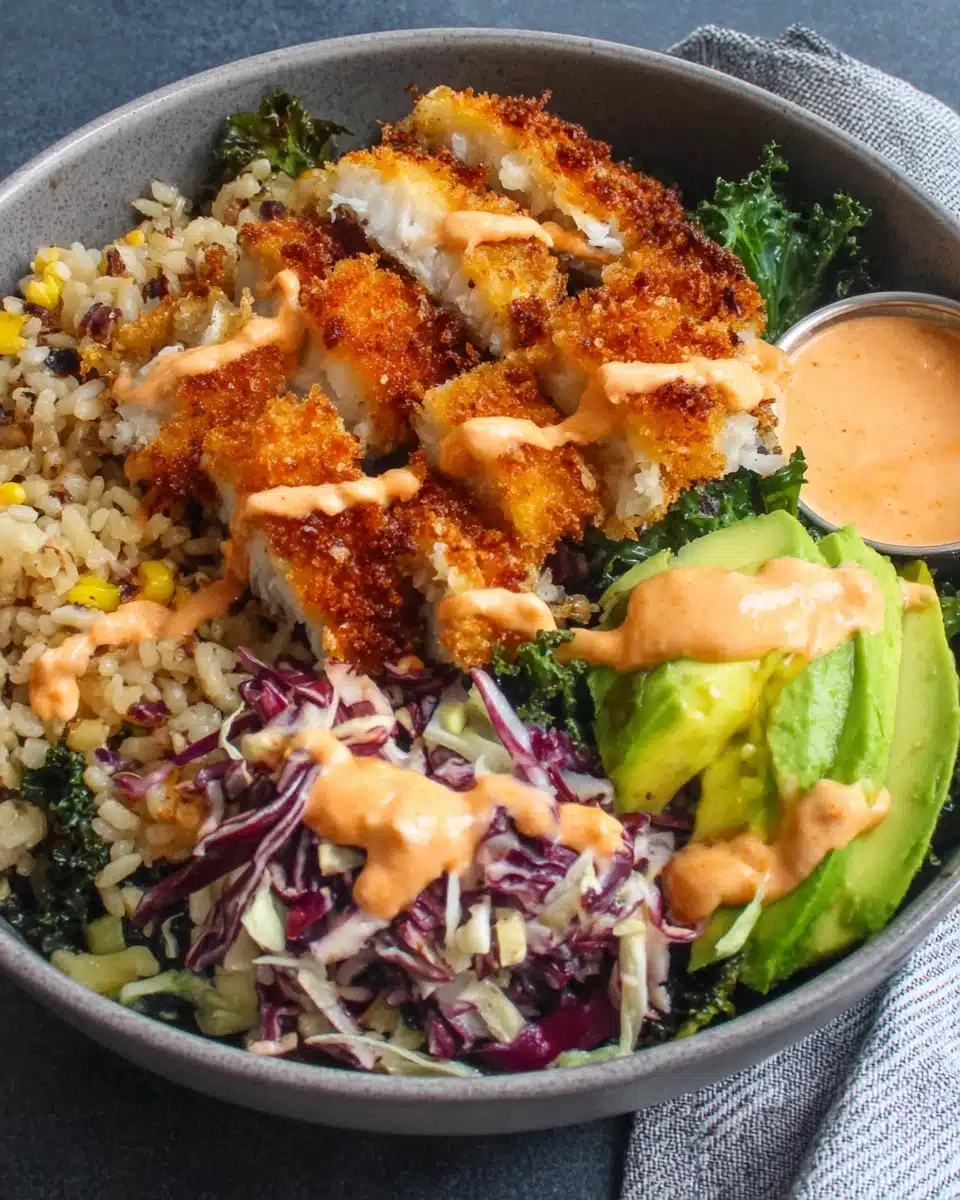 Delicious fish taco bowls with fresh toppings.