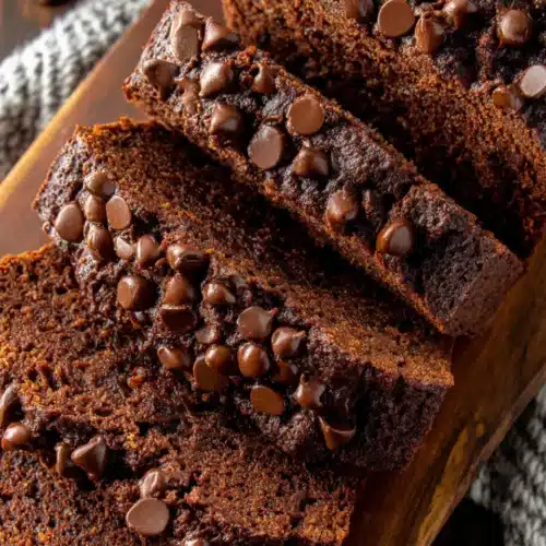 Delicious healthy chocolate banana bread with chocolate chips