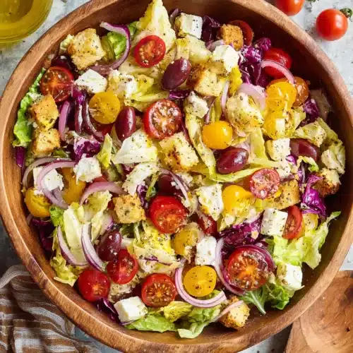 Delicious Italian chopped salad featuring fresh ingredients.