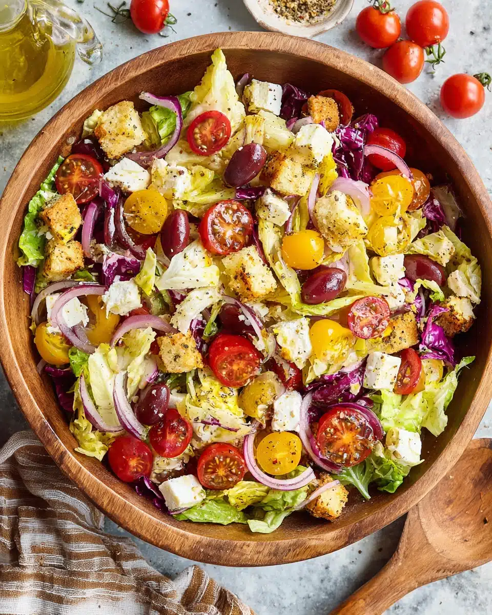 Delicious Italian chopped salad featuring fresh ingredients.