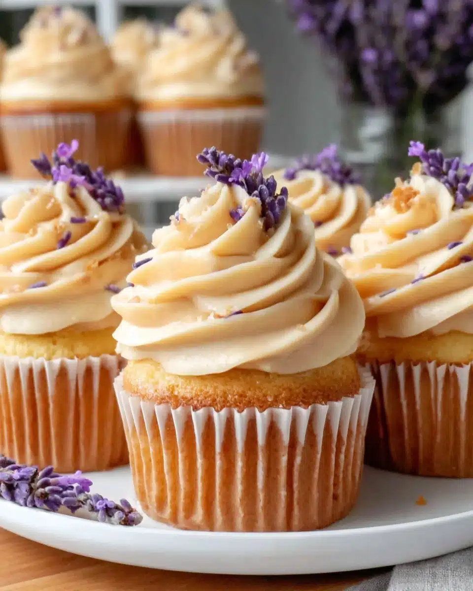 Lavender Honey Cupcakes - Floral Delight Delicious lavender honey cupcakes with sweet frosting.