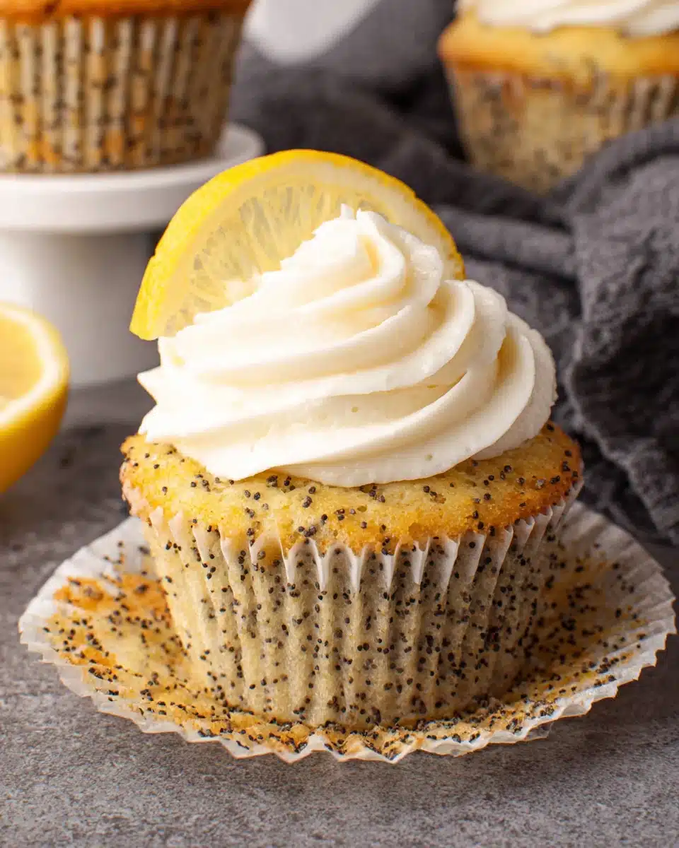 Delicious Lemon Poppy Seed Cupcakes Lemon poppy seed cupcakes with creamy frosting and lemon zest.