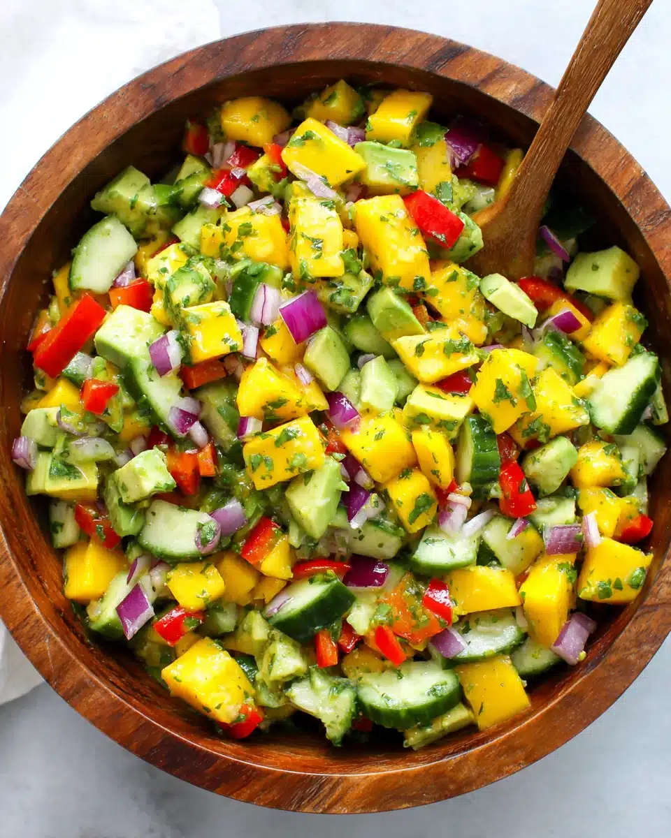 Refreshing mango salad with vibrant ingredients.