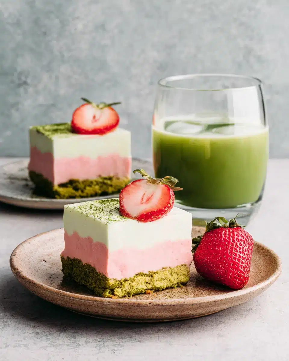 Delicious Matcha Strawberry Dessert Inspiration Matcha strawberry dessert: creamy layers of matcha and strawberry.