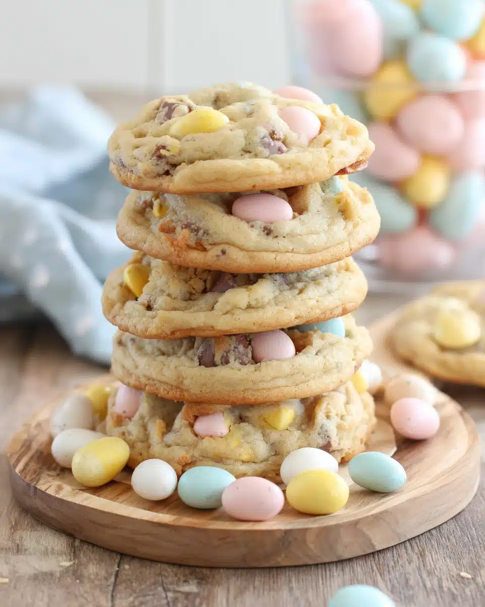 Delicious mini egg cookies with chocolate chips.
