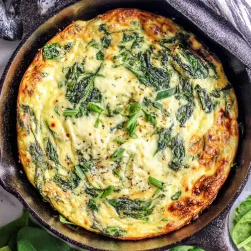 Healthy spinach frittata rich in protein and taste.