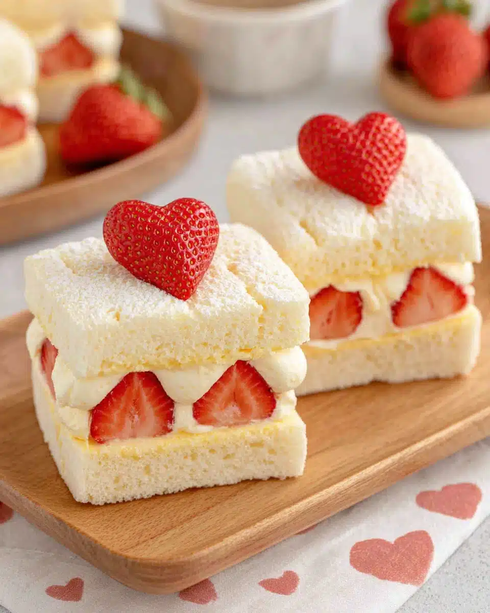 Strawberry Cream Sandwiches: A Tasty Treat Delicious strawberry cream sandwiches for dessert.