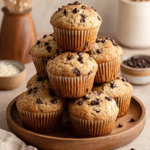 Delicious Banana Bread Muffins: A Family Favorite 1 Moist banana bread muffins with chocolate chips for breakfast