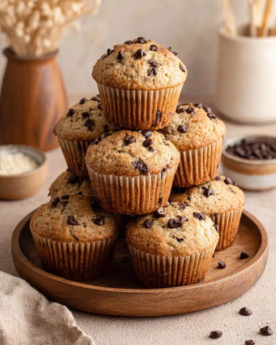 Delicious Banana Bread Muffins with Chocolate Chips Moist banana bread muffins with chocolate chips for breakfast