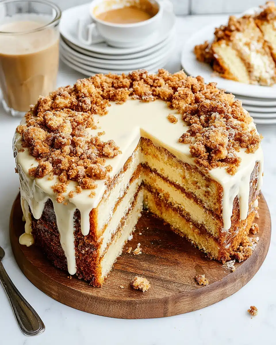 Biscoff Streusel Cream Cheese Coffee Cake Delight Biscoff streusel cream cheese coffee cake - delicious and inviting.