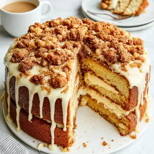 Biscoff Streusel Cream Cheese Coffee Cake: Irresistibly Delicious 1 Biscoff streusel cream cheese coffee cake for dessert lovers.