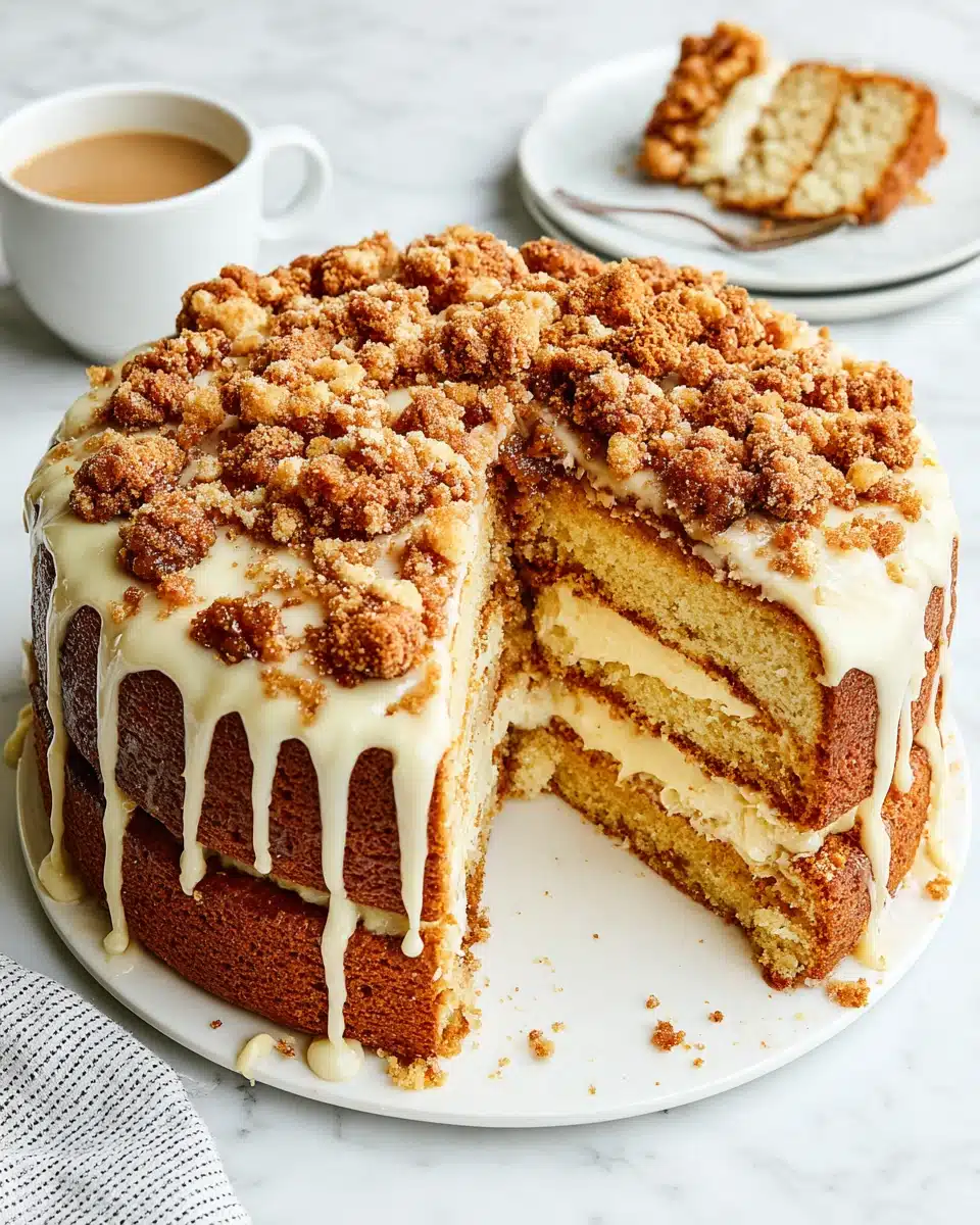 Biscoff Streusel Cream Cheese Coffee Cake Delight Biscoff streusel cream cheese coffee cake for dessert lovers.