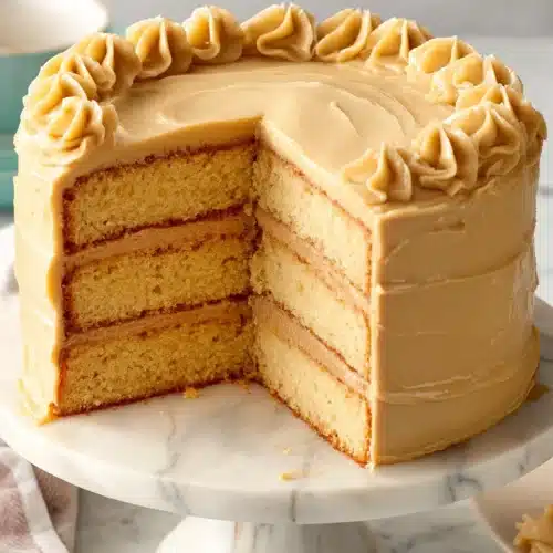 Delicious brown sugar salted caramel cake to impress guests.