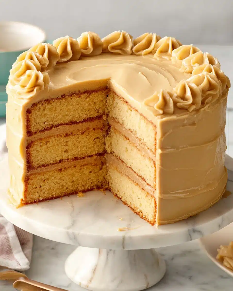 Delicious brown sugar salted caramel cake to impress guests.