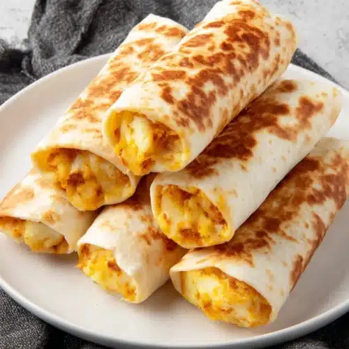 Delicious cheesy potato burritos for a cozy meal.