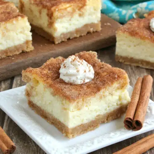 Delicious churro cheesecake with a crispy crust and creamy filling.