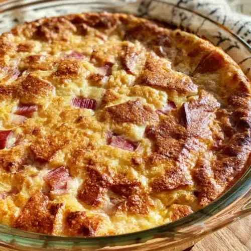 Crustless Rhubarb Custard Pie: Irresistibly Delicious! 1 Delicious crustless rhubarb custard pie recipe by Anne Dovel.
