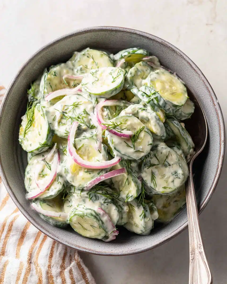 Refreshing cucumber salad perfect for summer meals.