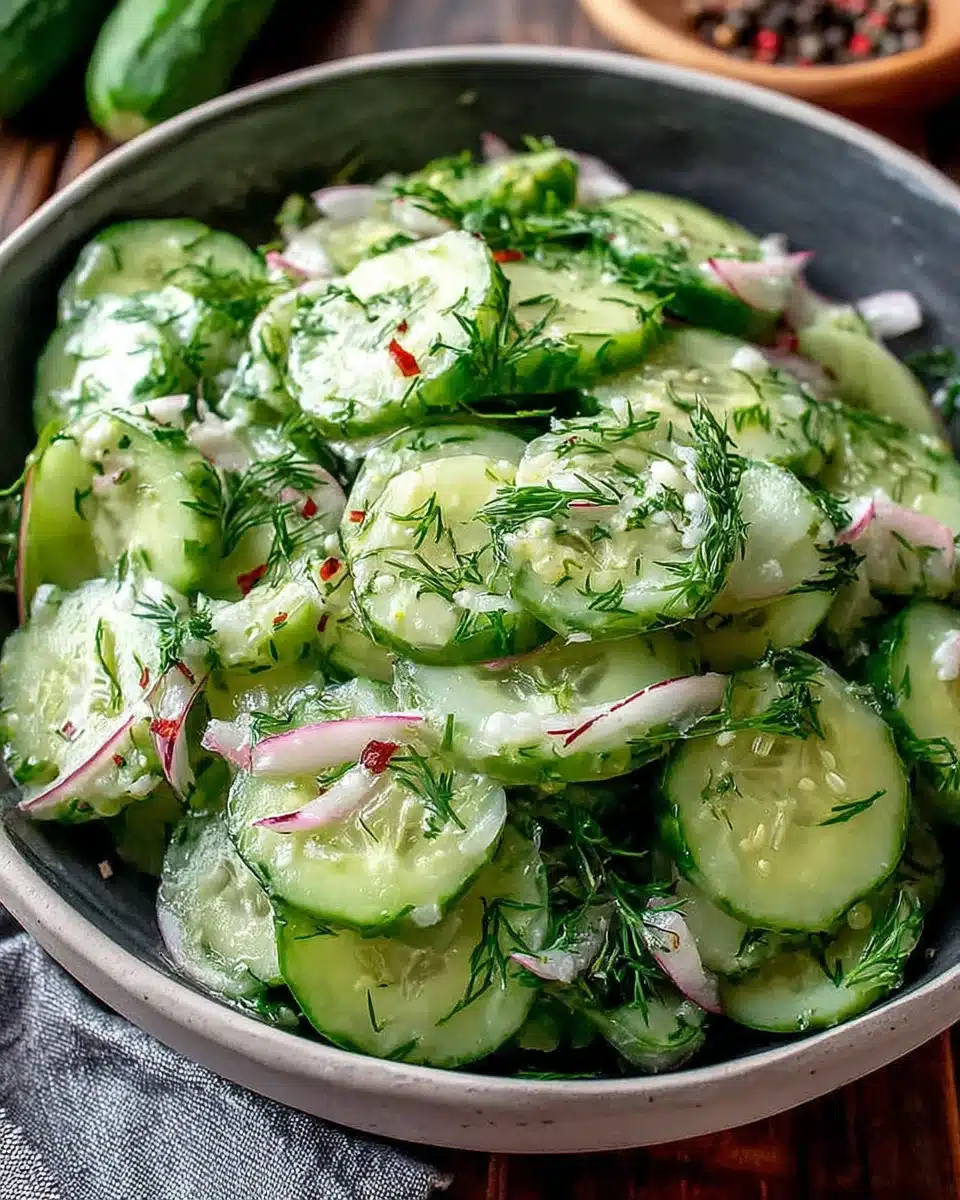 Delicious cucumber salad showcasing versatile cucumber uses.