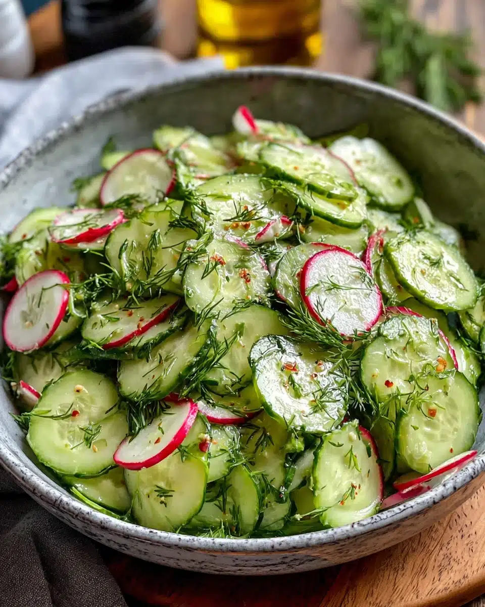 Cucumber salad showcasing delightful cucumber uses.