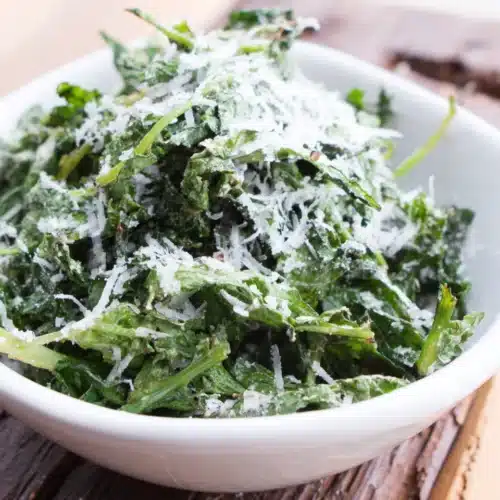 Sautéed dandelion greens with Parmesan, a nutritious side dish.