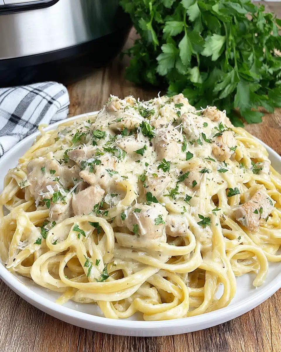 Delicious garlic parmesan chicken pasta for quick weeknight meals.
