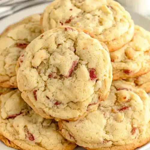 Magical Rhubarb Cookies: Irresistibly Delicious Treats 1 Delicious magical rhubarb cookies stacked, showcasing their soft texture.