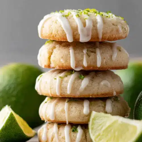 Delicious margarita cookies with lime glaze and fresh limes.